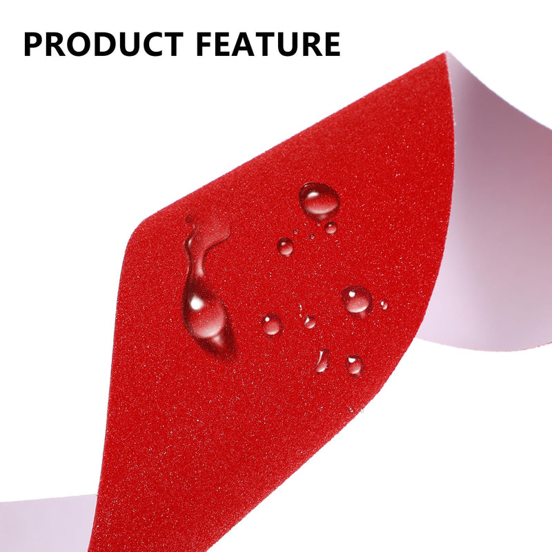TEHAUX Anti Slip Tape for Stairs, 3.93 Inch x 16 FT Stair Treads Non Skid Tape Red, Abrasive Tape for Stairs Steps, Indoor Outdoor Step Warning Tape for Tub Pools Floor Bathrooms Stairs