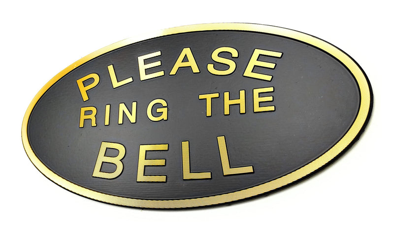 Please Ring the Bell Aluminium Doorbell Sign Self-adhesive Black and Golden 5.5x2.7 inch Black&Golden Aluminium with tape