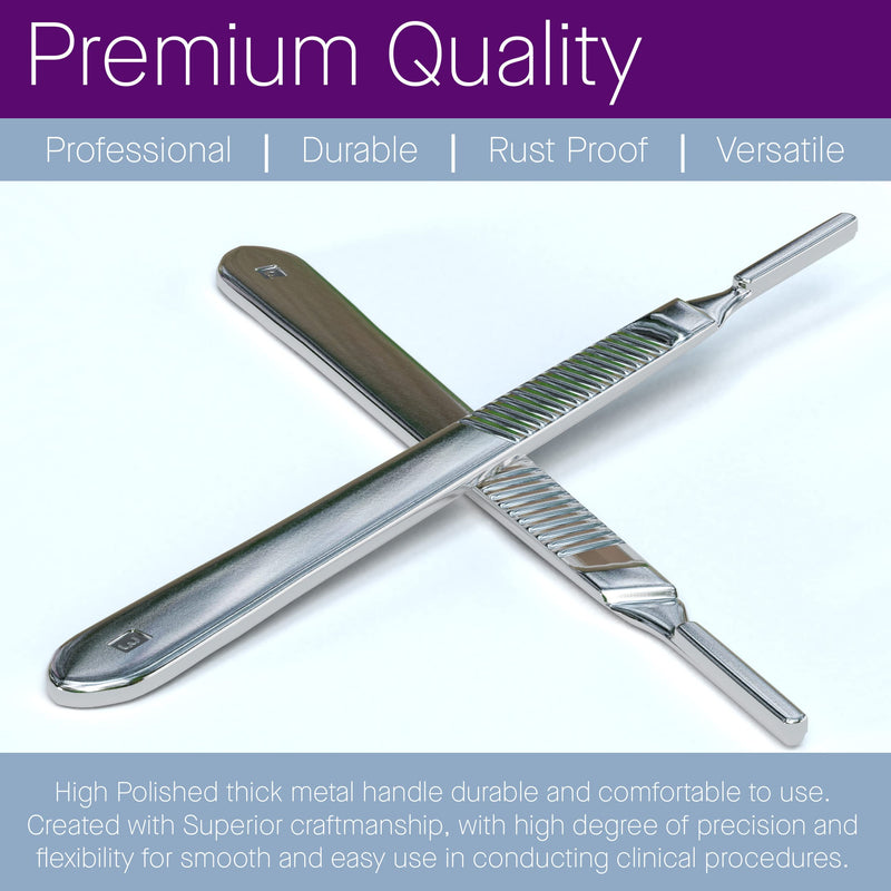 Pack of 2 Scalpel Handle # 3, Premium Quality, Rust Proof Stainless Steel Scalpel Knife Handle, Lightweight and Durable,Fits Surgical Blades No. 10, 11, 12, 13, 14 and 15 #3 Handles Pack of 2