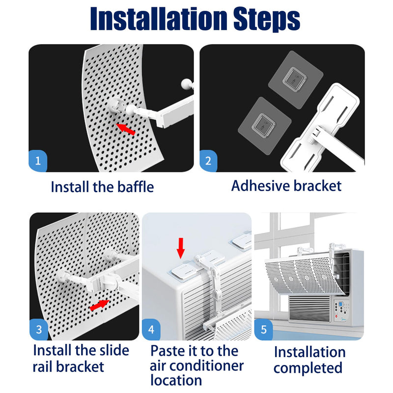 Window Air Conditioner Deflector, Adjustable AC Vent Deflector