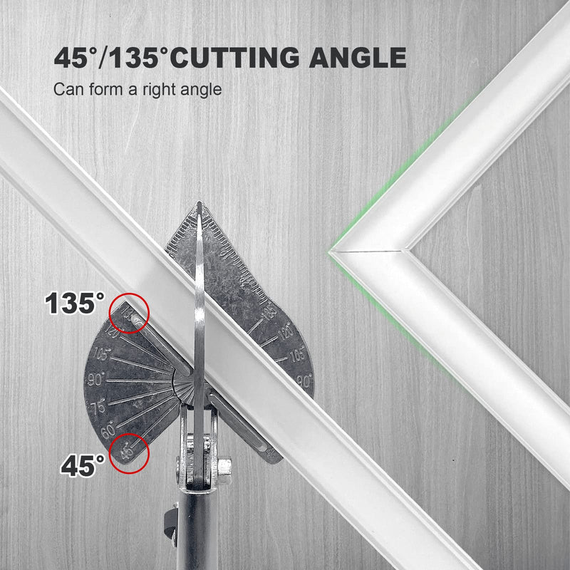 BAOLIAN Miter Shears，Sharp Multi Angle Scissors, Adjustable From 45 ° to 135 ° Quarter Round Cutting Tool, Used to Cut Trunking Plastic，Rubber, PVC, Thin wood,DlY and Home Decoration Projects
