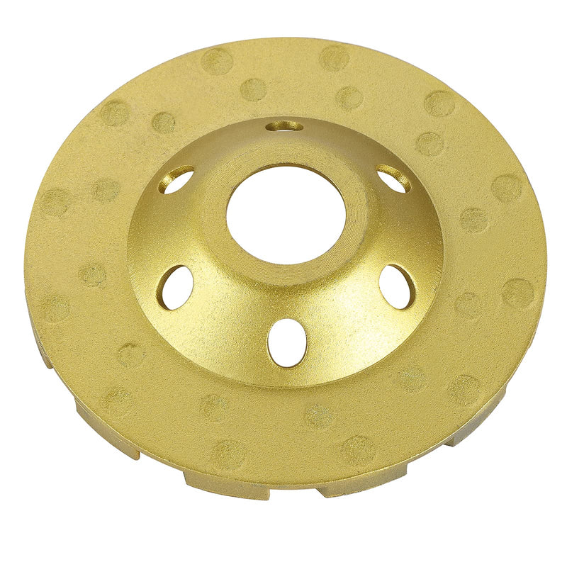 OCR 4" Concrete Turbo Diamond Grinding Cup Wheel Three Row Turbo Cup Disc Grinder for Angle Grinder 12 Segs Heavy Duty (Yellow 12segs B) Yellow 12segs B