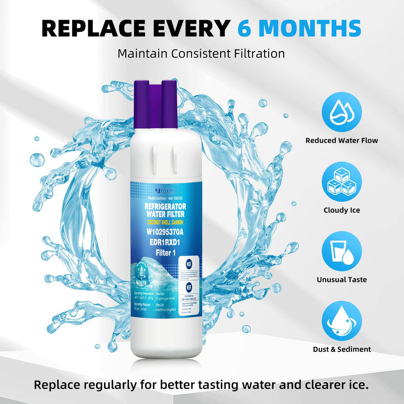 WRS588FIHZ04 WRS588FIHZ00 WRS588FIHZ06 Water Filter Replacement for Whirlpool WRS325SDHZ WRS325SDHZ08 WRS325SDHZ13 WRS325FDAM02 WRS325FDAM04 WRS321SDHZ08 WRS321SDHZ13,4 Pack 4
