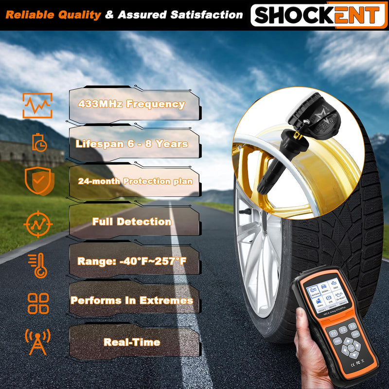 13598773 Upgraded 433MHZ TPMS Sensor Fits for:-Chevy Traverse 2016-2022, Malibu 2016-2022, Cruze 2016-2019, Impala 2017-2018, Tire Pressure Monitoring System Sensor-4PCS