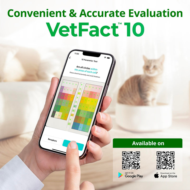 [5Kits] Free Mobile App 10 Parameter Urine Test Strips for Cat & Dog, Cat & Dog UTI Test Strips at Home ; Glucose, Specific Gravity, pH, Ketone, Protein & More 5 Count (Pack of 1)