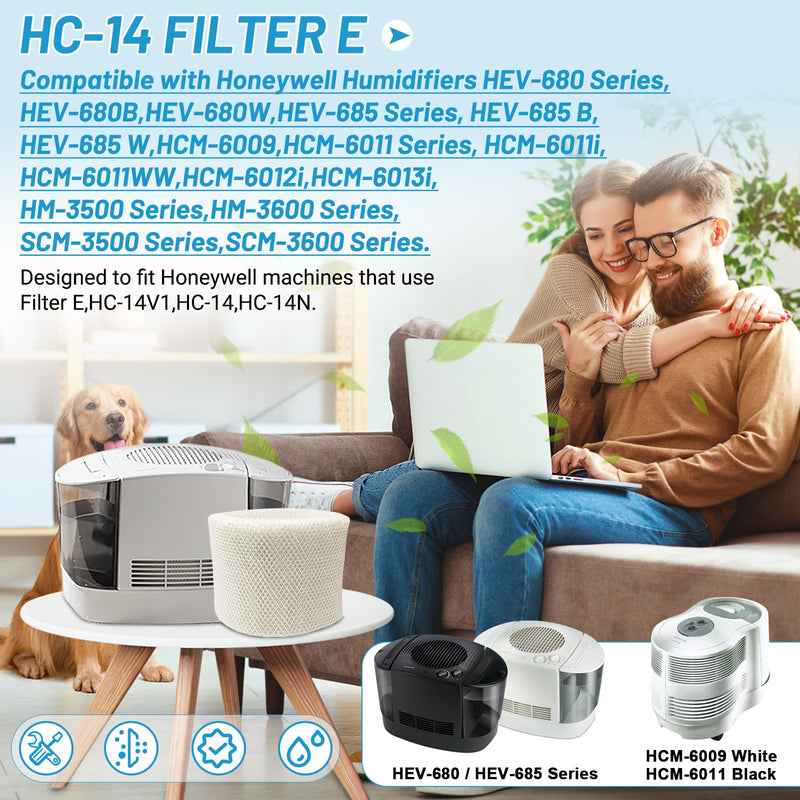Lemige 3 Pack HC14 Filter E Replacement for Honeywell humidifier HC-14 3 Pack--white