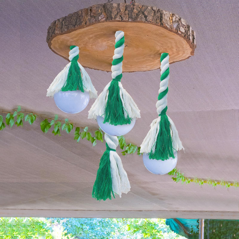 Green and White Cotton Rope 1 Inch x 25 Feet Natural Twisted Cotton Rope 3 Strand Tug of War Rope for Swing,Garden, Home Decor,Indoor&Outdoor Sports,St. Patrick’s Day 1 in x 25 ft Green White