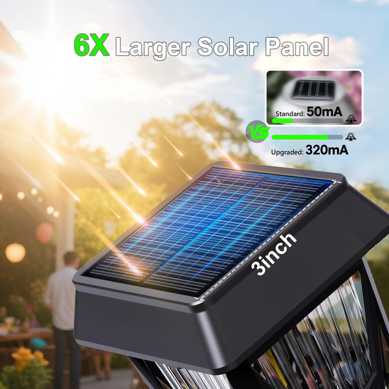 Raynic Solar Pathway Light, USB-C Rechargable, 36H Long Lasting, 6 Pack 2X Brighter Solar Lights Outdoor Waterproof IP66, Auto On/Off Pathway Lights for Walkway Path Yard Lawn Decor, Warm White