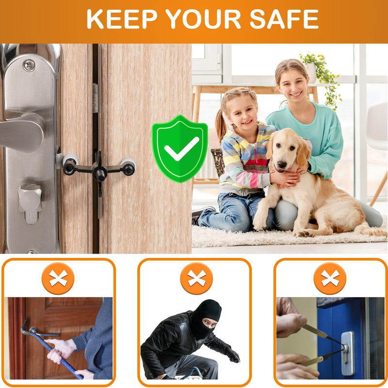 Portable Door Lock Upgraded Stoppers, Hotel Doors Locks for Travelers Safety Locker Jammer Security Devices from Rooms Inside Travel Home Apartment Bedrooms Essentials Reinforcement for Women 1 Pack
