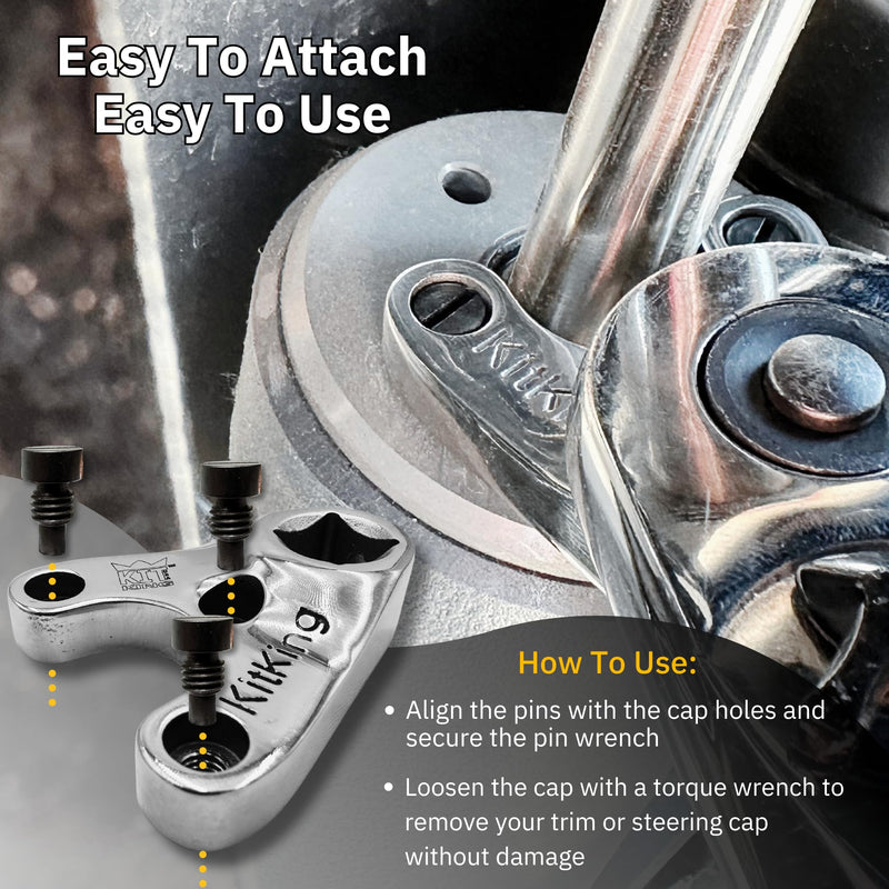 Trim Tilt Pin Wrench Tool MTOOO4 - Fits All Seastar Steering Cylinders, Trim/Tilt Caps 2011 to Current F150, Four Stroke Yamaha V6 & Non VMAX 2 Strokes