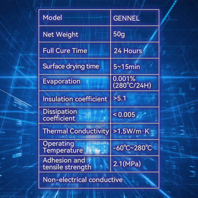 50gram Conductive Glue, Thermal Glue, Thermal Plaster, Silicone Viscous Adhesive Compound, High Performance Heatsink Glue for LED/GPU/MOSFET/Printer/Chipset/IC