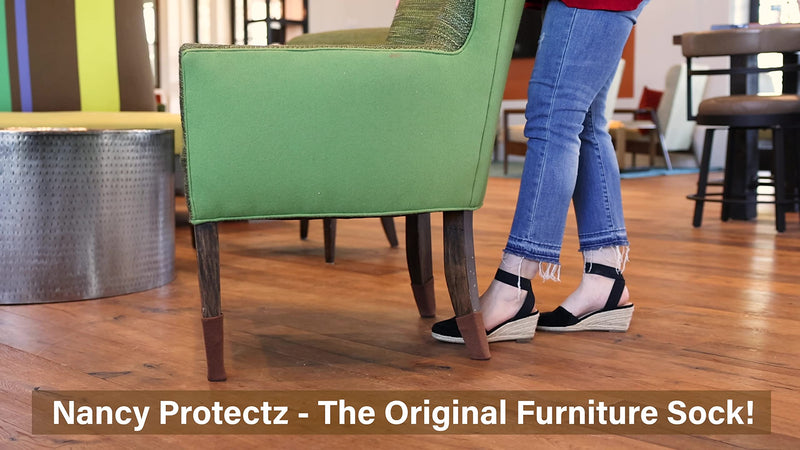 Small/Chocolate Brown, NancyProtectz Patented with Grips/Chair Leg Floor Protectors. The Original Furniture Sock Chocolate Brown Small