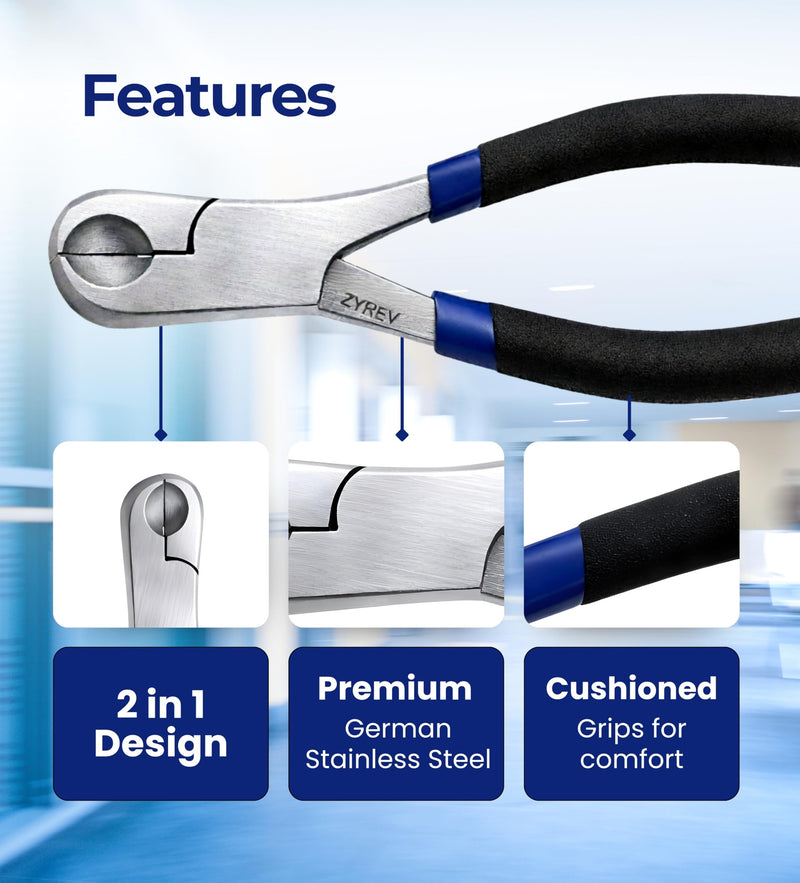 Zyrev Dual Action Vial Decapper Opener Pliers for 8mm and 11mm Medicine Bottles & Lab Vials 8mm+11mm