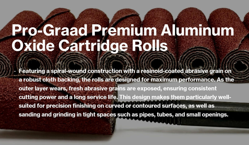 50 Piece Abrasive Sanding Cartridge Spiral Roll Sander Kit, Mini Cone & Cylinder Kit for Metal, Wood, Stainless, Fiberglass, Welds, Engine Porting – Die Grinder & Rotary Tool Accessories
