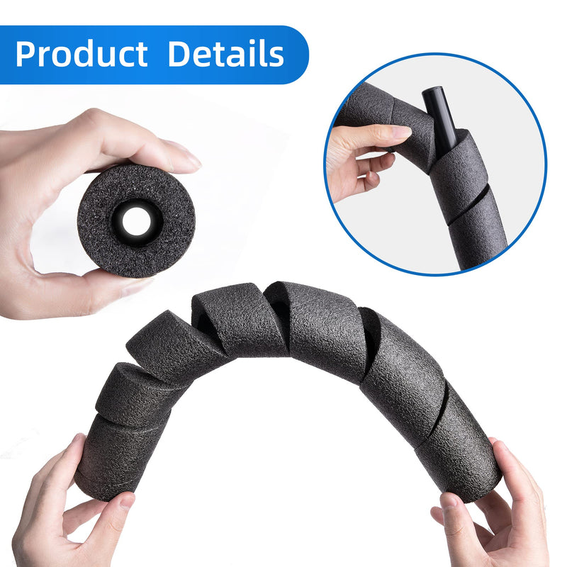 1 PC Pipe Insulation Foam Tube - 15.7 Inches Black Foam Pipe Covers - Multi-Purpose Soft Foam Tubing for Outdoor Indoor Swimming Pool Handle Water Pipe 1 PCS