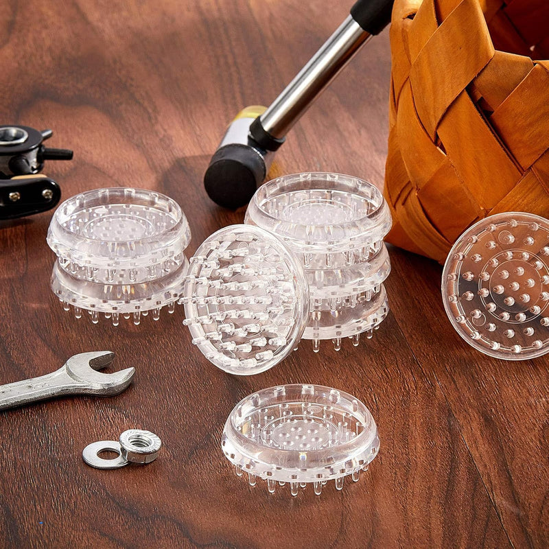 Jetec 24 Pieces Carpet Protectors Spiked Caster Cups Round Furniture Caster Cups Spiked Carpet for Furniture Legs, Sofas, Tables, Chairs