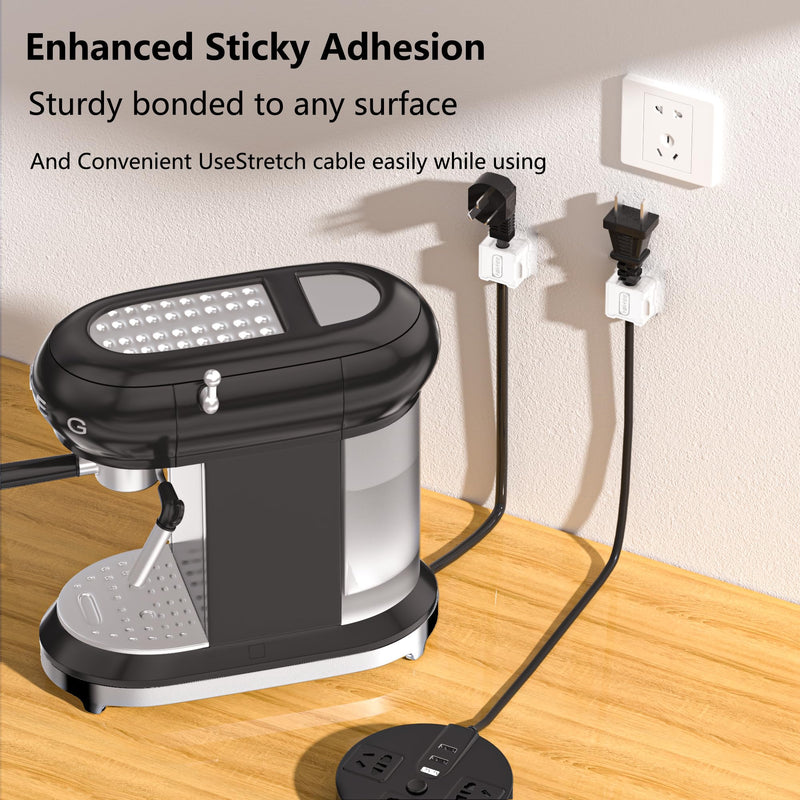 6 Pack Magnetic Cable Clips [Cable Smooth Adjustable] Cord Holder,Under Desk Cable Management,Kailfee Adhesive Wire Holder Keeper Organizer for Home | Office | Car | Desk | Nightstand | Strong Magnet 6 pc white