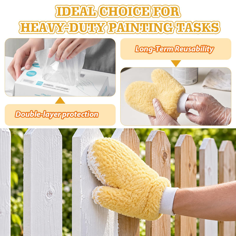 10 Pcs Paint Mitt Gloves with Thumb for Cleaning, Dusting & Painting