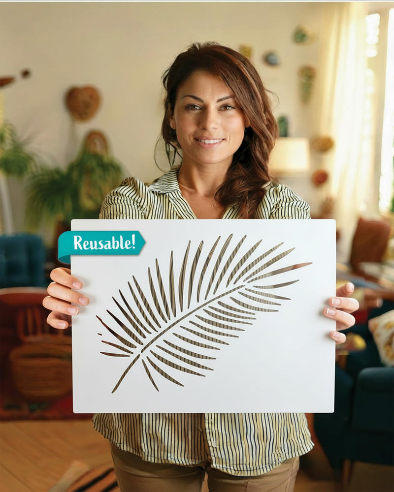 STENCILIT Palm Leaf Large Wall Stencil - Mix 14.5X27.5in and 17x8.5in