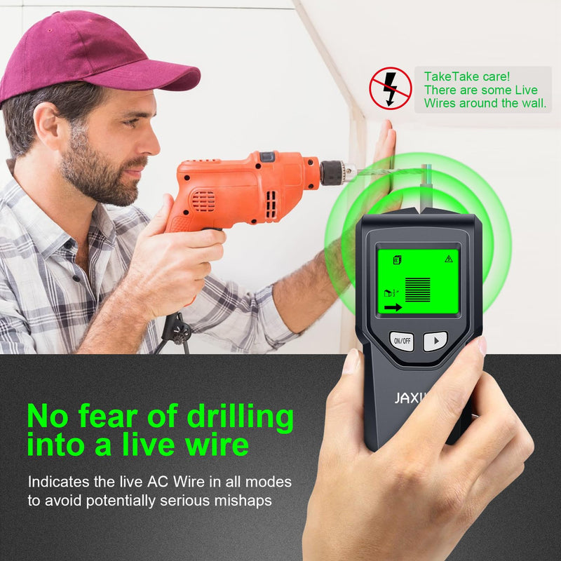 Stud Finder Wall Scanner - 5 in 1 Stud Finder Tool w/Intelligent Microprocessor Chip and HD LCD Display, Stud Detector Beam Finders for the Center and Edge of Wood AC Wire Metal Studs Joist Pipe Ink