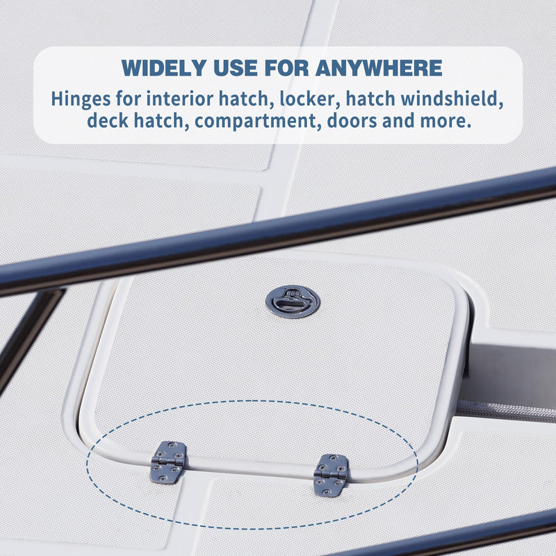 Stainless Steel Hinges Marine Grade 3" x 1.5" Boat Hinges Cast Solid 316 SS Mirror Polished Butt Hinges 76 mm x 38 mm with Screws for Boat, RVS (4 Pack) 4 Pack