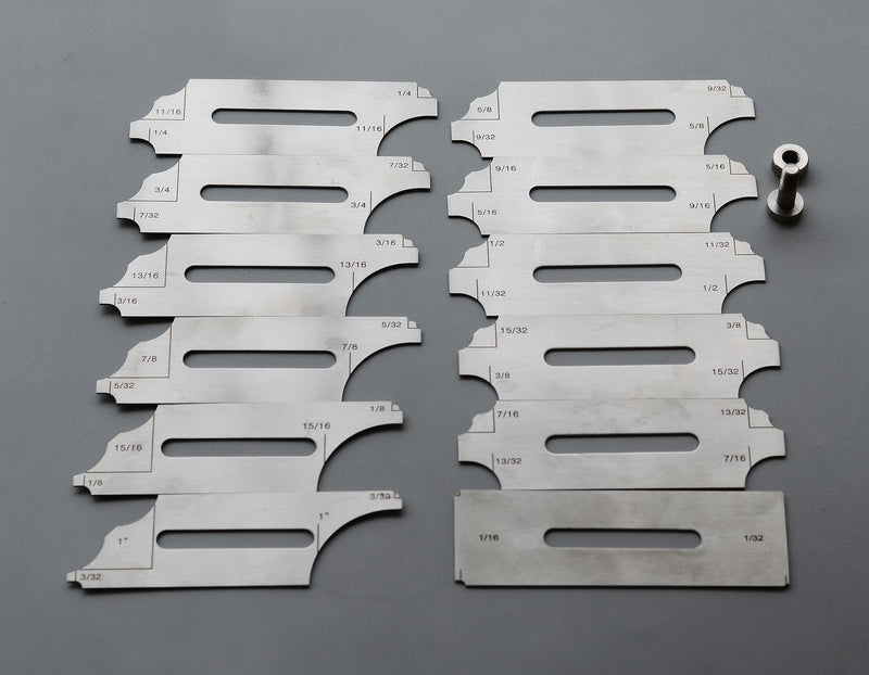 RIVERWELD 12 Piece Fillet Weld Set 1/32" increments to 1/2", 1/16" increments to 1" Inch RL Gauge Welding Inspection Test Ulnar Checking Fillet Leg and Throat Size | RL Gauge Welding Inspection Test Ulnar Checking Fillet Leg and Throat Size