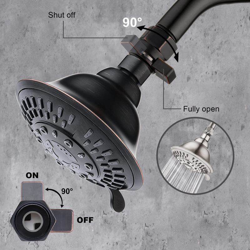 BRIGHT SHOWERS Water Flow Control Valve, Brass Shower Head Water Valve with Handle Lever, Flow Regulator Water-Saver Volume, Oil-Rubbed Bronze Oil Rubbed Bronze