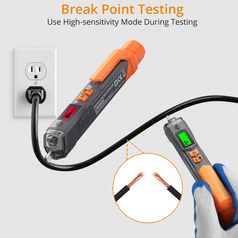 Neoteck Voltage Tester/Non Contact Voltage Tester 12-1000V/48-1000V Adjustable Sensitivity AC Voltage Detector Tester Pen Live/Null Wire Tester with LCD Display Buzzer Alarm Wire Breakpoint Finder