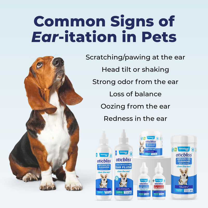 Vetnique Oticbliss Cat & Dog Ear Infection Treatment Drops - with 1% Hydrocortisone & MicroSilver BG for Dog Yeast Ear Infections - Vet Recommended Cat & Dog Ear Cleaner for Itchy Ear Relief MicroSilver Drops 1.8oz - PawsPlanet Australia