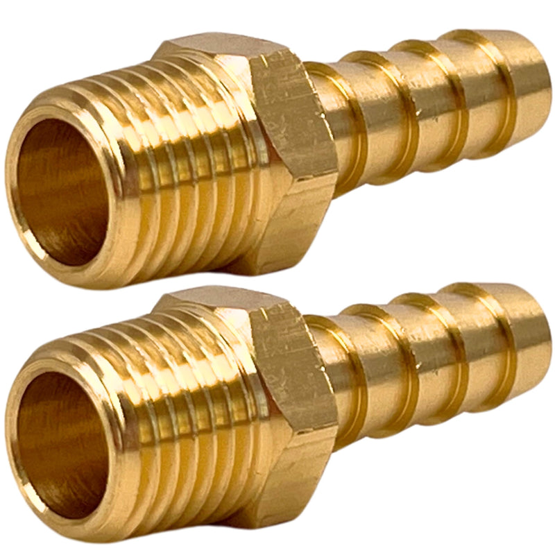 2pcs Brass Hose Barb Fitting 5/16" Barb x 1/4" NPT Male Adapter Barbed by CX WONDERLAND