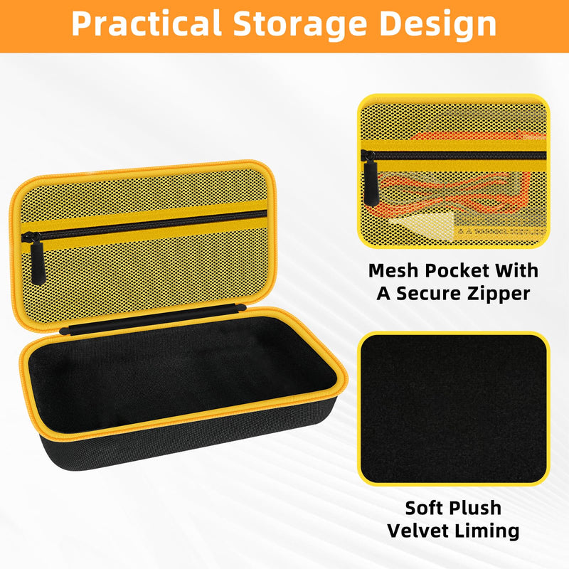 Hard Case for Fluke Multimeter - Compatible with 117/115/116/15B+/17B+/101/114/113/177/179/233/106/107 - Protective Storage Bag Organizer for Testers & Accessories (Case Only) Black &Yellow