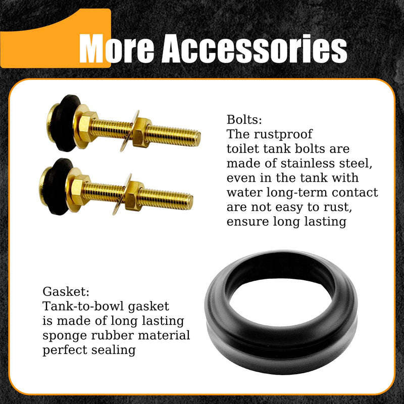Toilet Flush Valve Compatible With American Standard Champion 4/Titan/Duravit, Toilet Parts for American Standard 4149a/4215a/4260/4266, Includes Flapper/Gasket/Rust Resistant Metal Bolt