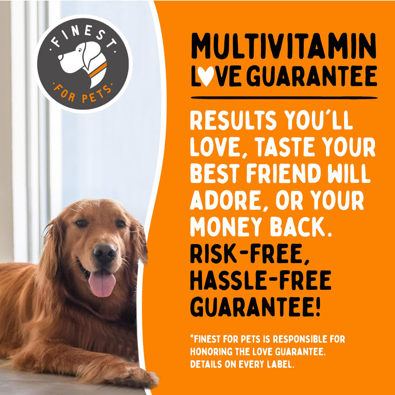 Dog Multivitamin Chewable Treats - Pet Vitamins and Supplement, 10-in-1 Multivitamin for Dogs, Supports Joints, Hip, Bowel, Muscle Health, with Glucosamine and Omega Fish Oil (120 Chews) - PawsPlanet Australia