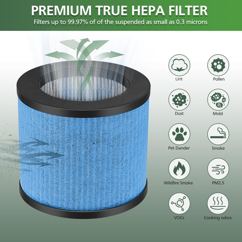 2 Pack TPAP002 Filter Replacements HEPA For TOPPIN TPAP002 Air Purifier TPAP002 2 Pack