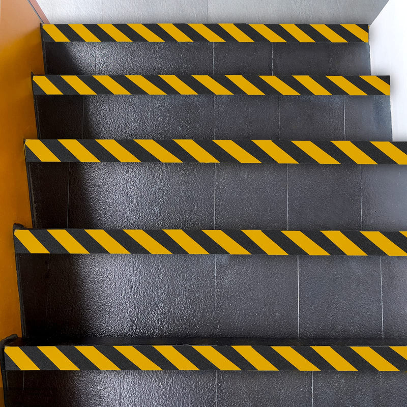 COSIMIXO 4" x 35Ft Black&Yellow Heavy Duty Anti Slip Tape for Stairs Outdoor/Indoor Waterproof Grip Tape Safety Non Skid Roll for Stair Steps Traction Tread Staircases Anti-Slip Strips… 4" x 35Ft Black & Yellow