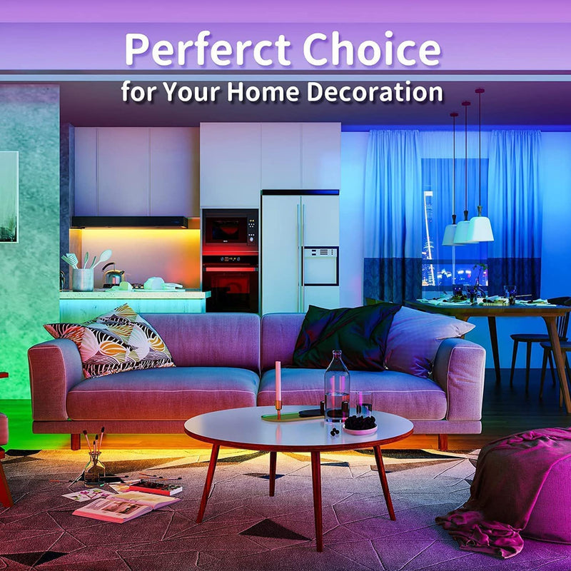 Led Lights 100ft(2 Rolls of 50ft) Smart APP Control Music Sync Led Strip Lights RGB Color Changing Led Lights Strips with Remote Led Lights for Bedroom Kitchen and Party 100 ft