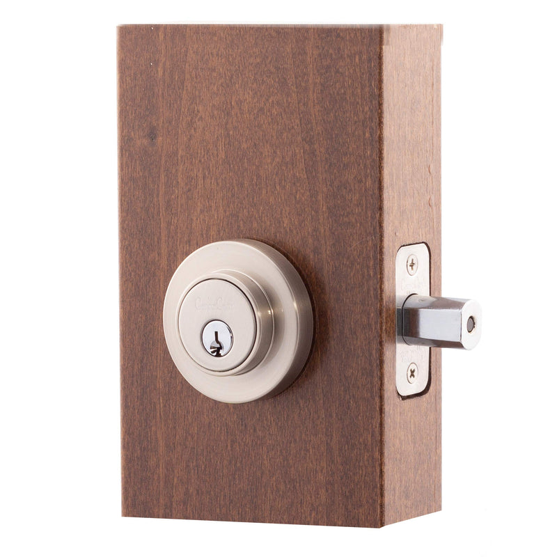 Copper Creek DBR2410SS Contemporary Single Cylinder Deadbolt, Round, Satin Stainless, Key Lock