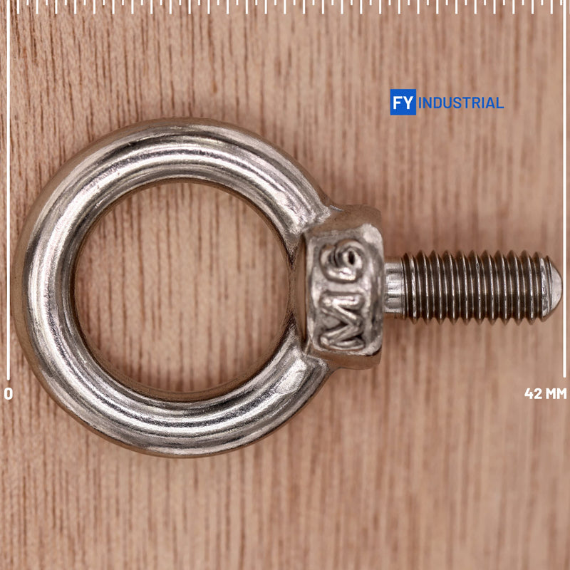 Stainless Steel Machinery Shoulder Lifting Eye Bolt (M6, 2 Items) M6 Silver