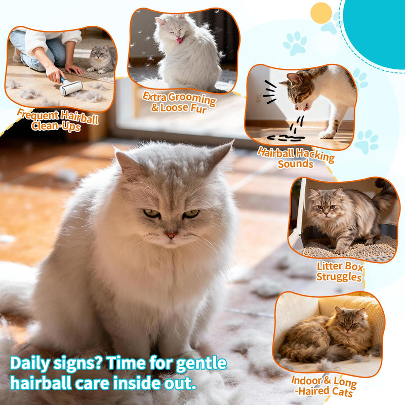 Carmelie Cat Hairball & Calming Chews Bundle, 500 + 500 Crunchy & Creamy Chews – Melatonin, Chamomile & Digestive Fiber Support – Hairball Control & Stress Relief – Chicken & Krill Flavor