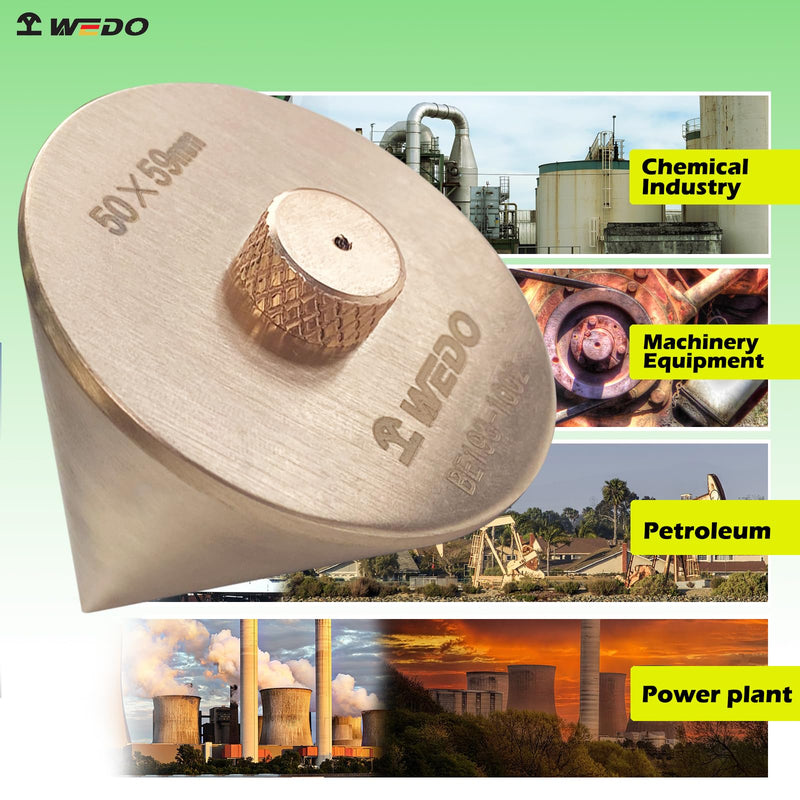 WEDO Non-Sparking Plumb Bob,Hanging Wire Hammer,High Precision Vertical Building Measuring Tool,Beryllium Copper,Non-magnetic,Size 59 * 50mm,Ideal for Straight Level Test,BAM&FM Certificate Beryllium Copper 59*50mm
