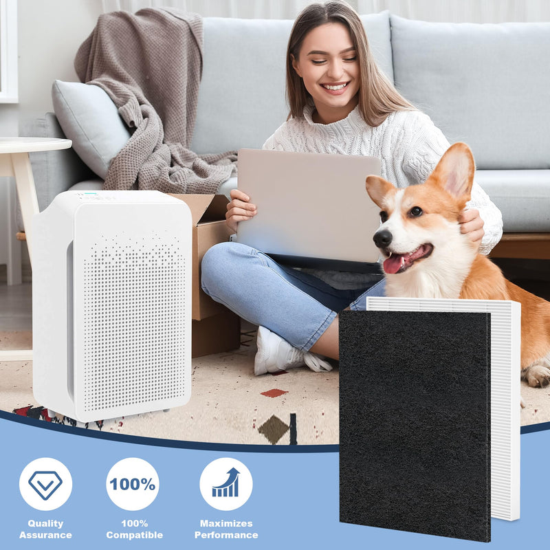 8 Pack C545 Replacement HEPA Filter S Compatible with Winix C545 Air Purifier, Replaces Part 1712-0096-00 and 2522-0058-00, Only 4-PCS Filter + 4-PCS Carbon Filter