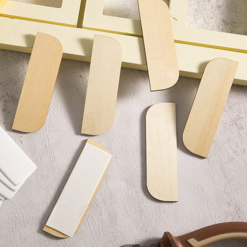 3.5 Inch Hinge Repair Wooden Plate Door Hole Cover Plate Wooden Hinge Filler Plate Wood Hinge Repair Kit Kitchen Cabinet Hinges Cabinet Door Hinge Blanks with Double Sided Tapes (8 Pack) 8