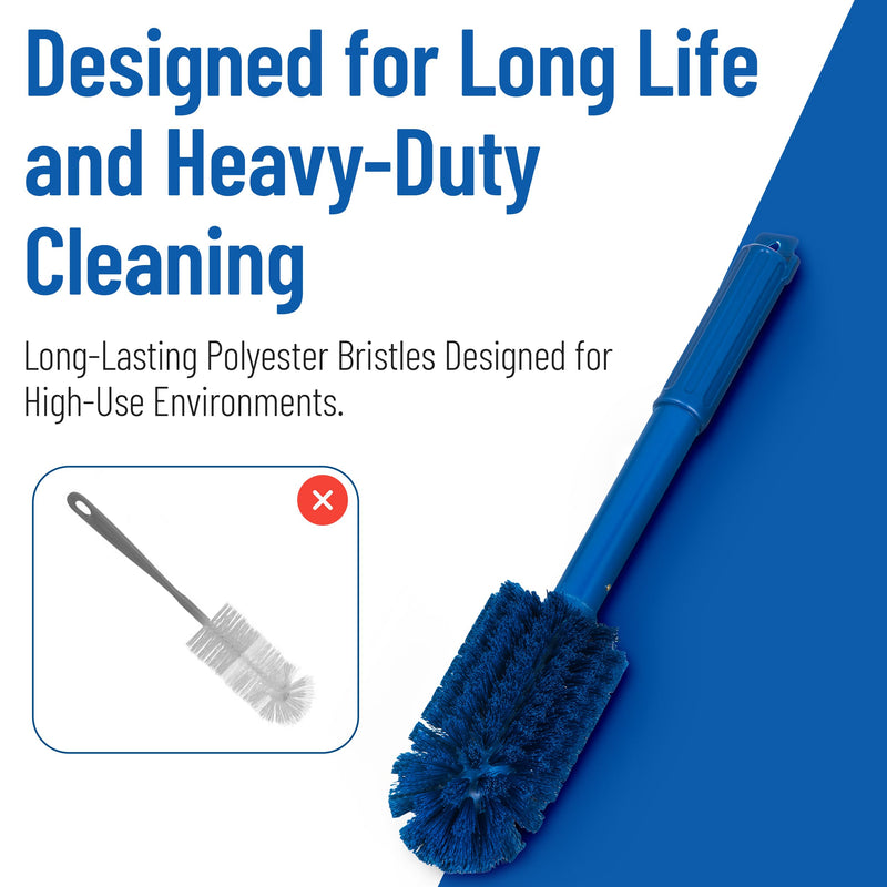 SPARTA Industrial Tank Brush Pipe Brush, Drain Brush with Handle for Commercial Kitchens, Polyester, 16 Inches, Blue