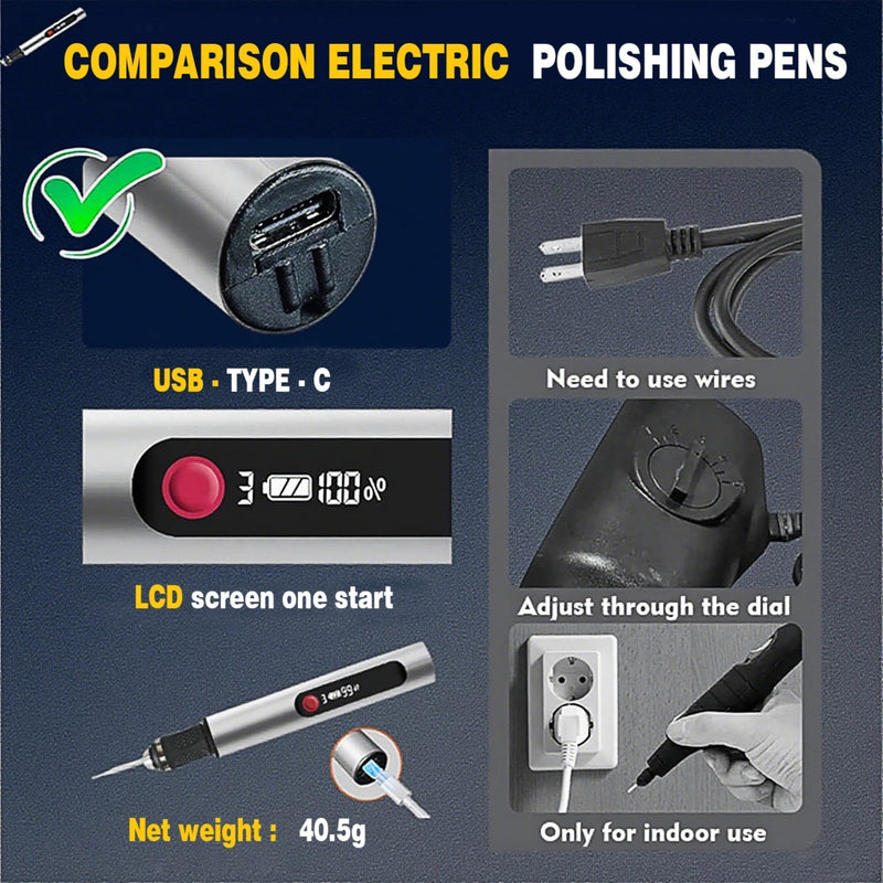 Engraving Pen, Cordless Electric Engraving 3-Speed Engraver (8000-25000 RPM) for Beginner Friendly Artists & DIYers Rechargeable +Tool with 35 Accessories for Metal/Glass/Wood Engraving Silver