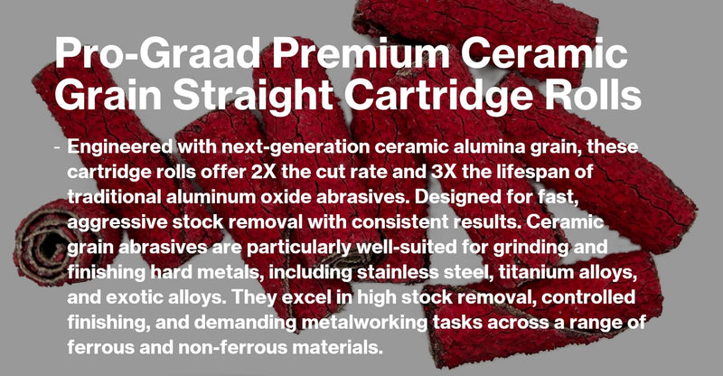 50 Pack 1/2” Diameter x 1-1/2” Length x 1/8” Pilot Hole 40 Grit Ceramic Grain Straight/Untapered Cartridge Roll, Pack of 50, Includes 1x CR-9 Mandrel 1/2" x 1-1/2" x 1/8" 40 Grit Straight