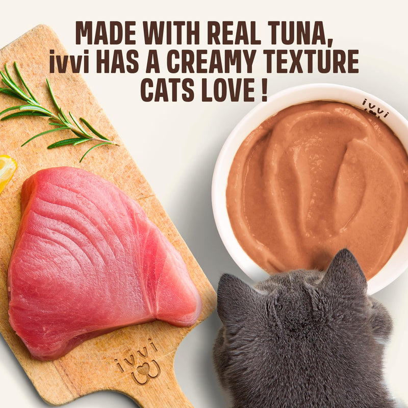 ivvi Indoor Hairball Support Cat Treat – Creamy Lickable Treat for Indoor Cats – Malt & Fiber Digestive Support – Helps Reduce Hairballs – Grain Free – 15g Sachets