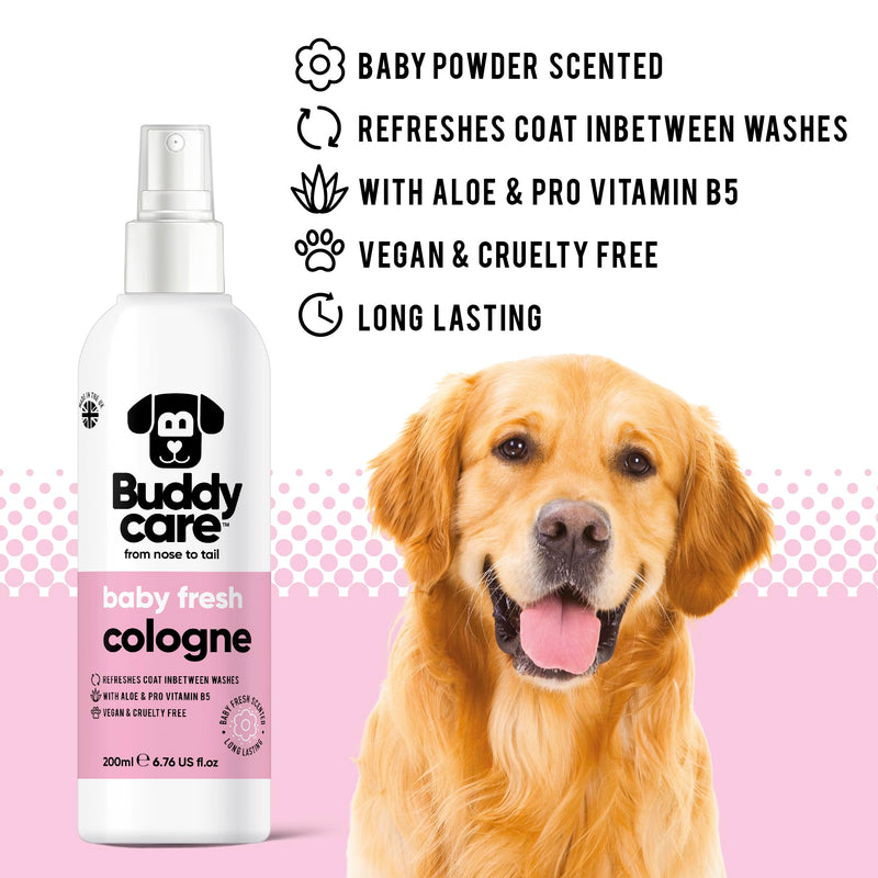 Dog Cologne - Baby Fresh - 200ml - Delicate and Powdery Scented Dog Cologne - Refreshes Between Dog Washes - PawsPlanet Australia