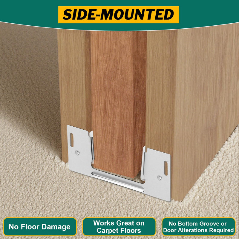 8Pcs Pocket Door Guide Bottom, Hidden Bottom Sliding Door Guide, Jamb Mounted, Steel Bracket for 1-3/8-Inch Thick Doors