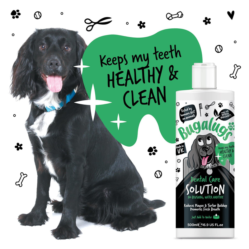 BUGALUGS Dog Breath Freshener Dental Care Water Additive. Clean Teeth, Healthy Gums & Fresh Breath - Natural Dog Plaque Remover & Tartar Remover for Teeth. No Brushing Needed (16.9 Oz Water Additive) 16.9 Oz Water Additive