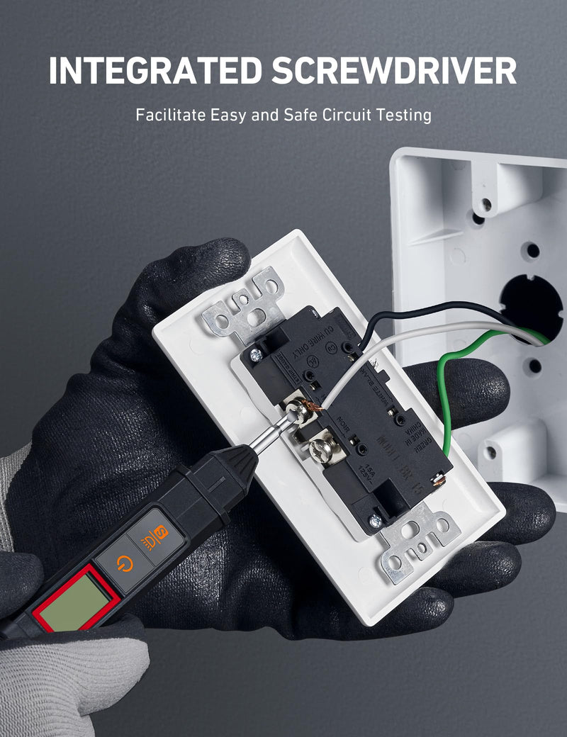 AstroAI VTS1000H Voltage Tester with Screwdriver, Non-Contact Electrical Tester, Dual Range AC 12V/70V-1000V, Live Wire Tester, Wire Breakpoint Finder, Audible Alarm, LCD Percentage Display